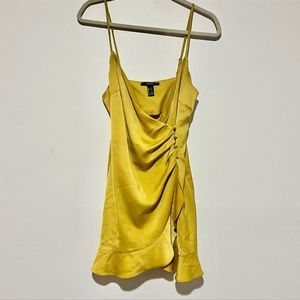 Forever 21 Mustard Yellow Button Wrap Dress size L